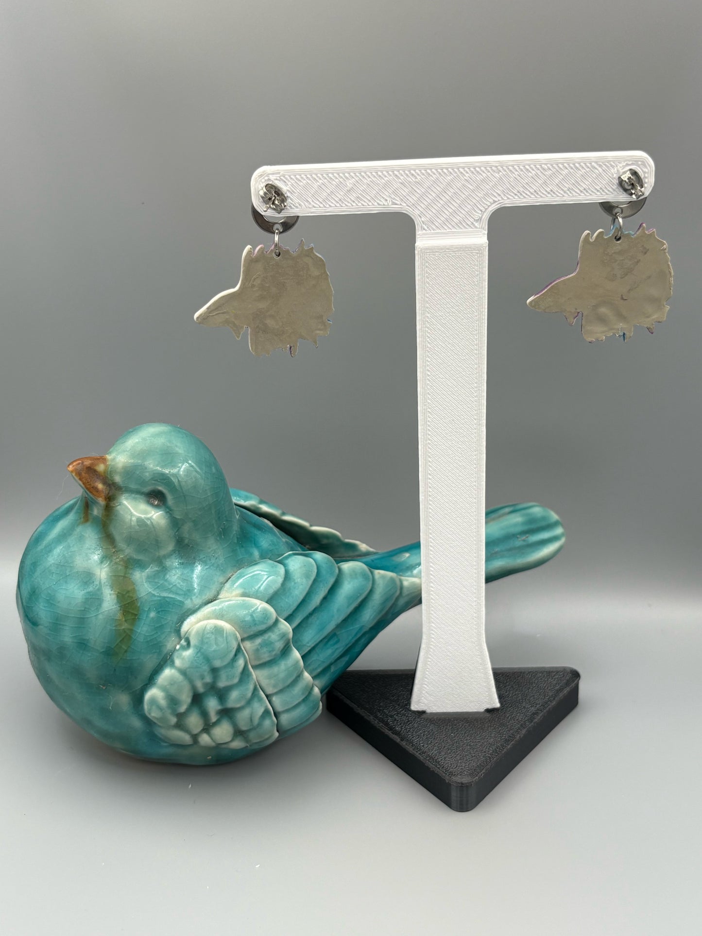Fighting Fish (Betta) Dangle Earrings - handcrafted polymer clay earrings by Lakeside Clay
