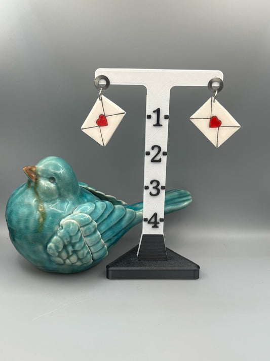 Love Letter Dangle Earrings - handcrafted polymer clay earrings by Lakeside Clay