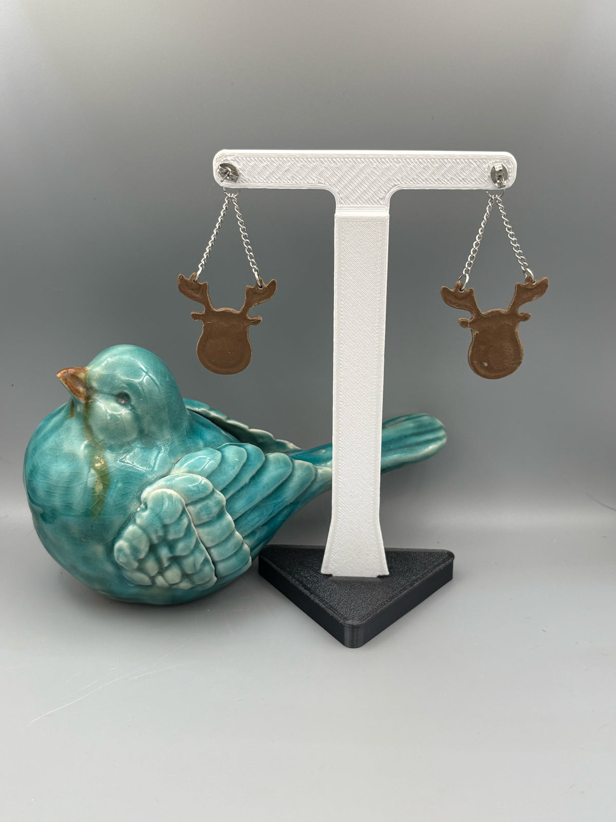 Rudolph Dangle Earrings - handcrafted polymer clay earrings by Lakeside Clay