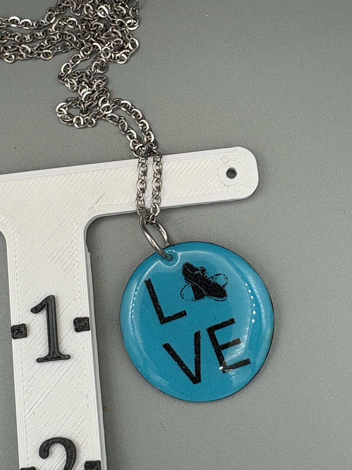 Blue Love Tap Circle Necklace