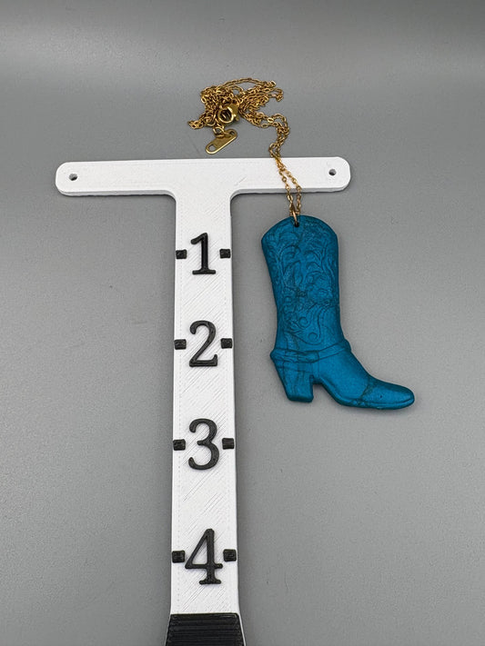 Collier botte de cow-boy bleu sarcelle