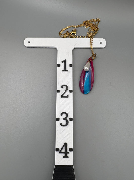 Collier pendant violet et sarcelle avec breloque fausse perle