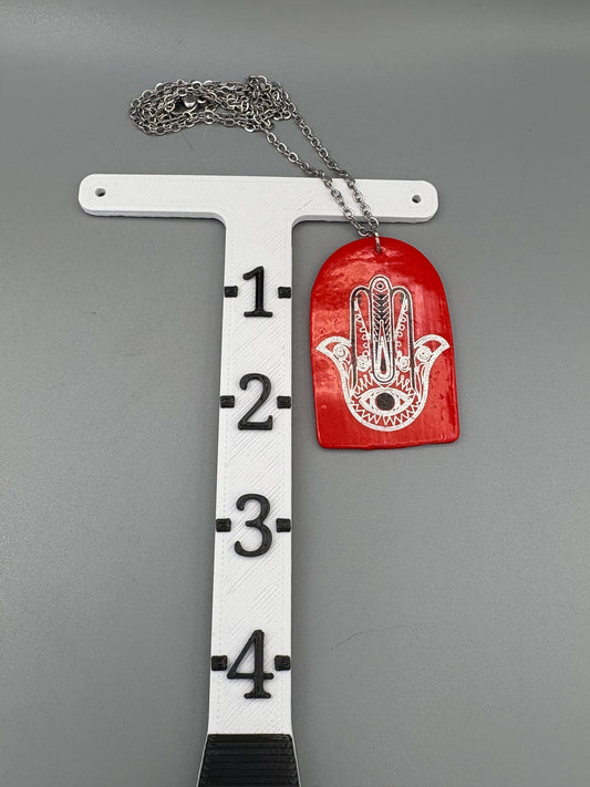 Collier Hamsa rouge et argent