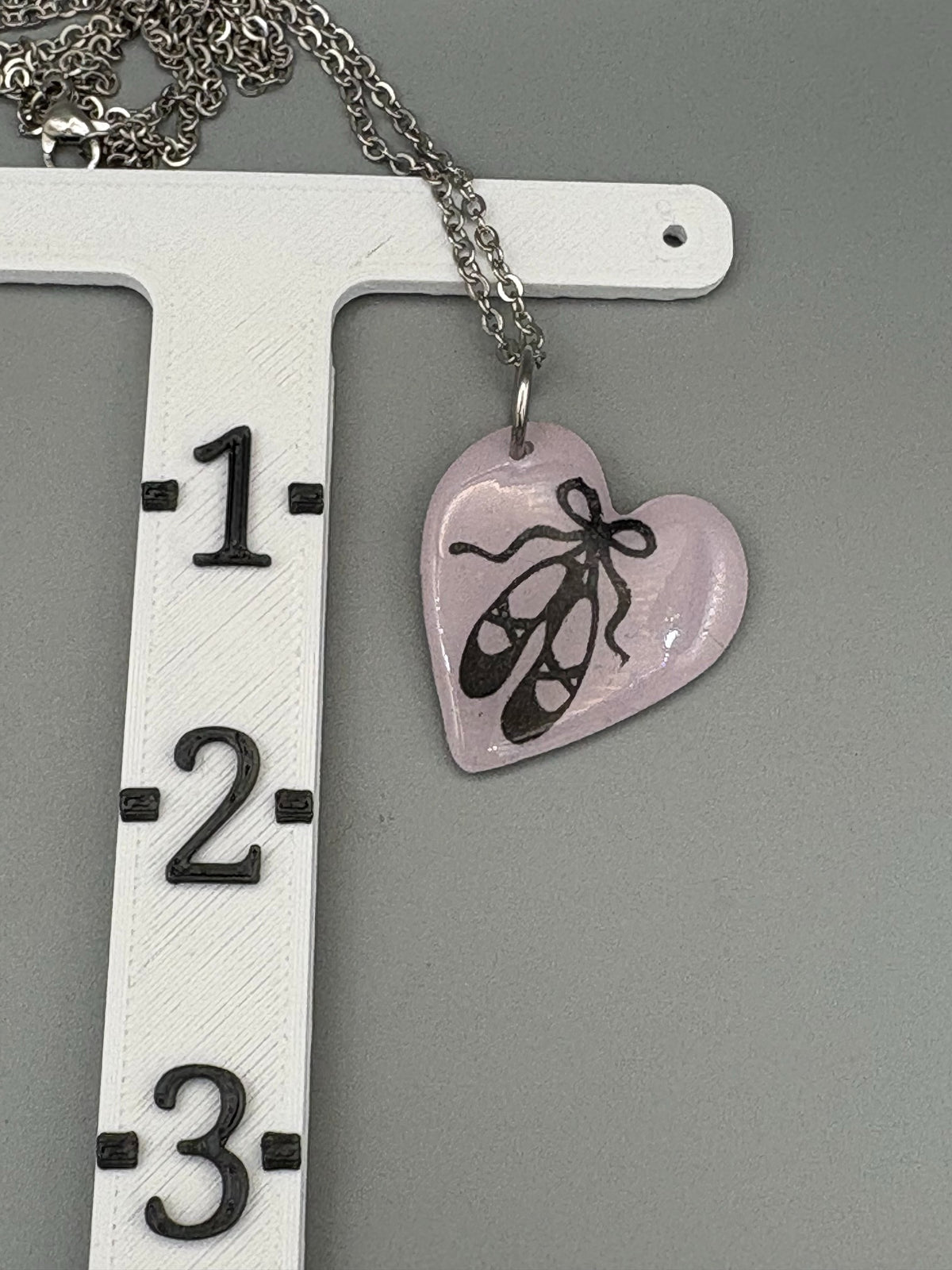 Lilac Tap Shoe Heart Necklace