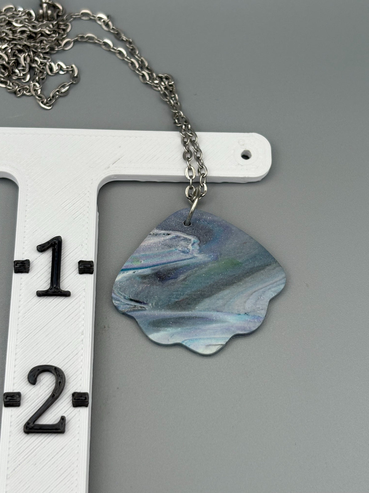 Collier Coquillage Marbre Bleu