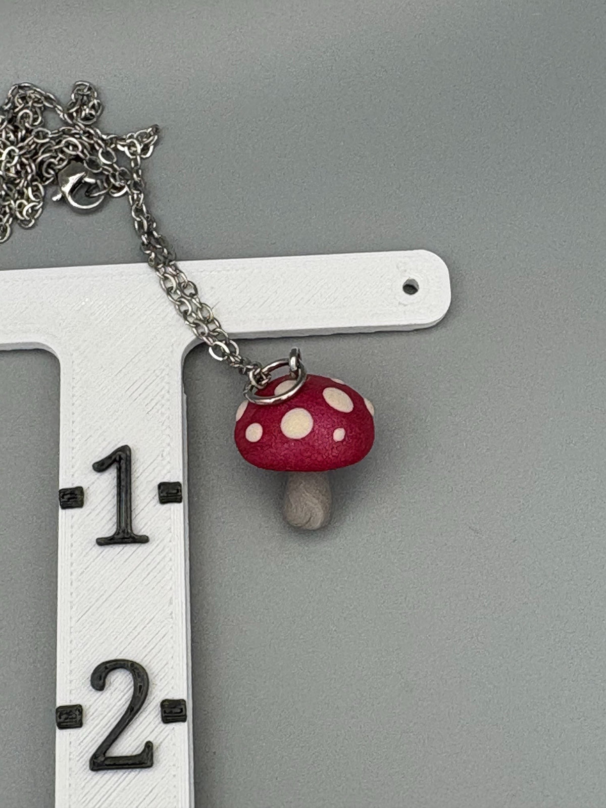 Purple Pink Mushroom Necklace