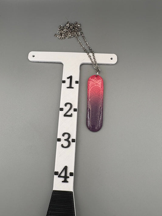 Collier barre dégradé rose et violet