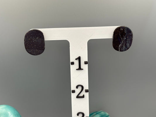 Midnight Sky Oval Stud Earrings