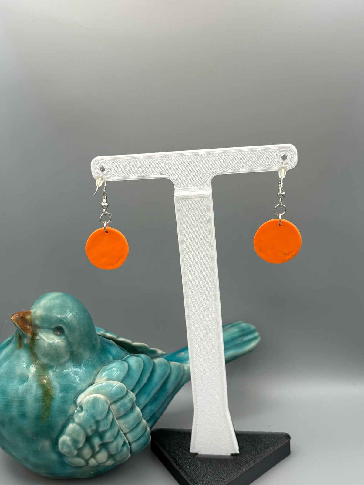 Orange Slice Dangle Earrings - handcrafted polymer clay earrings by Lakeside Clay
