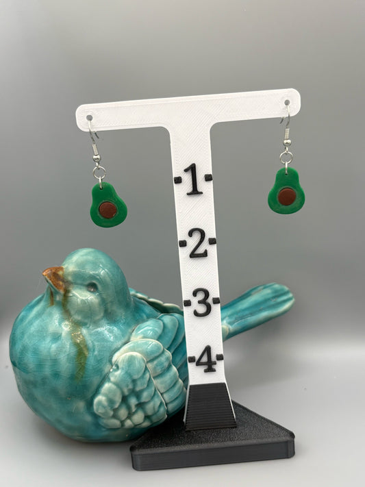 Avocado Dangle Earrings - handcrafted polymer clay earrings by Lakeside Clay
