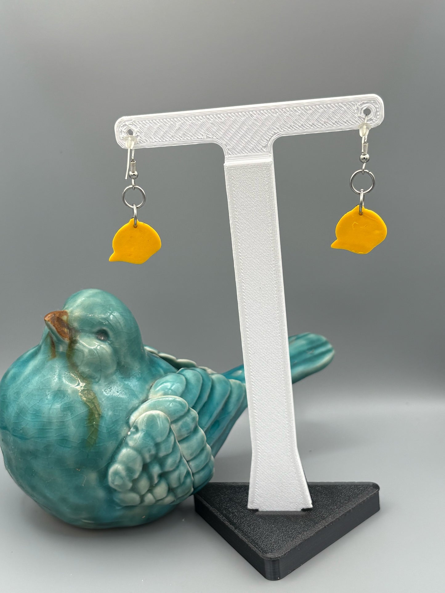 Baseball Cap Dangle Earrings - handcrafted polymer clay earrings by Lakeside Clay