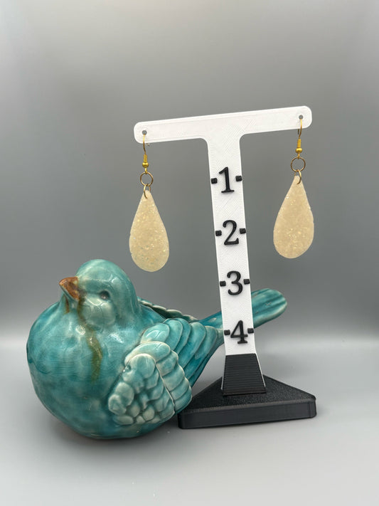 Opalescent Drop Dangle Earrings - handcrafted polymer clay earrings by Lakeside Clay
