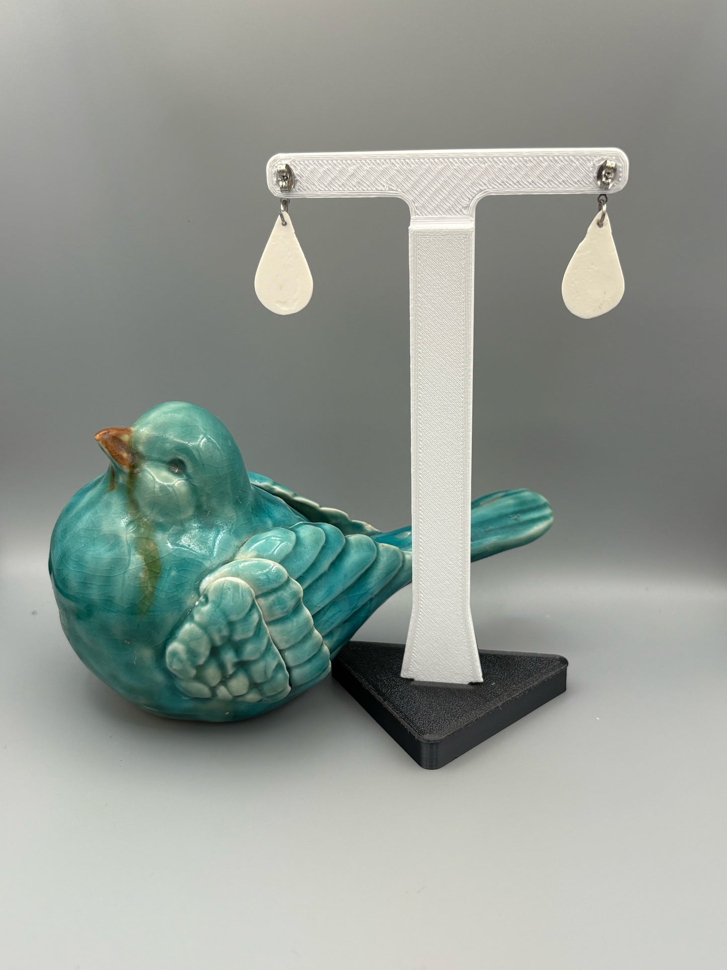 Flower Pattern Drop Dangle Earrings - handcrafted polymer clay earrings by Lakeside Clay