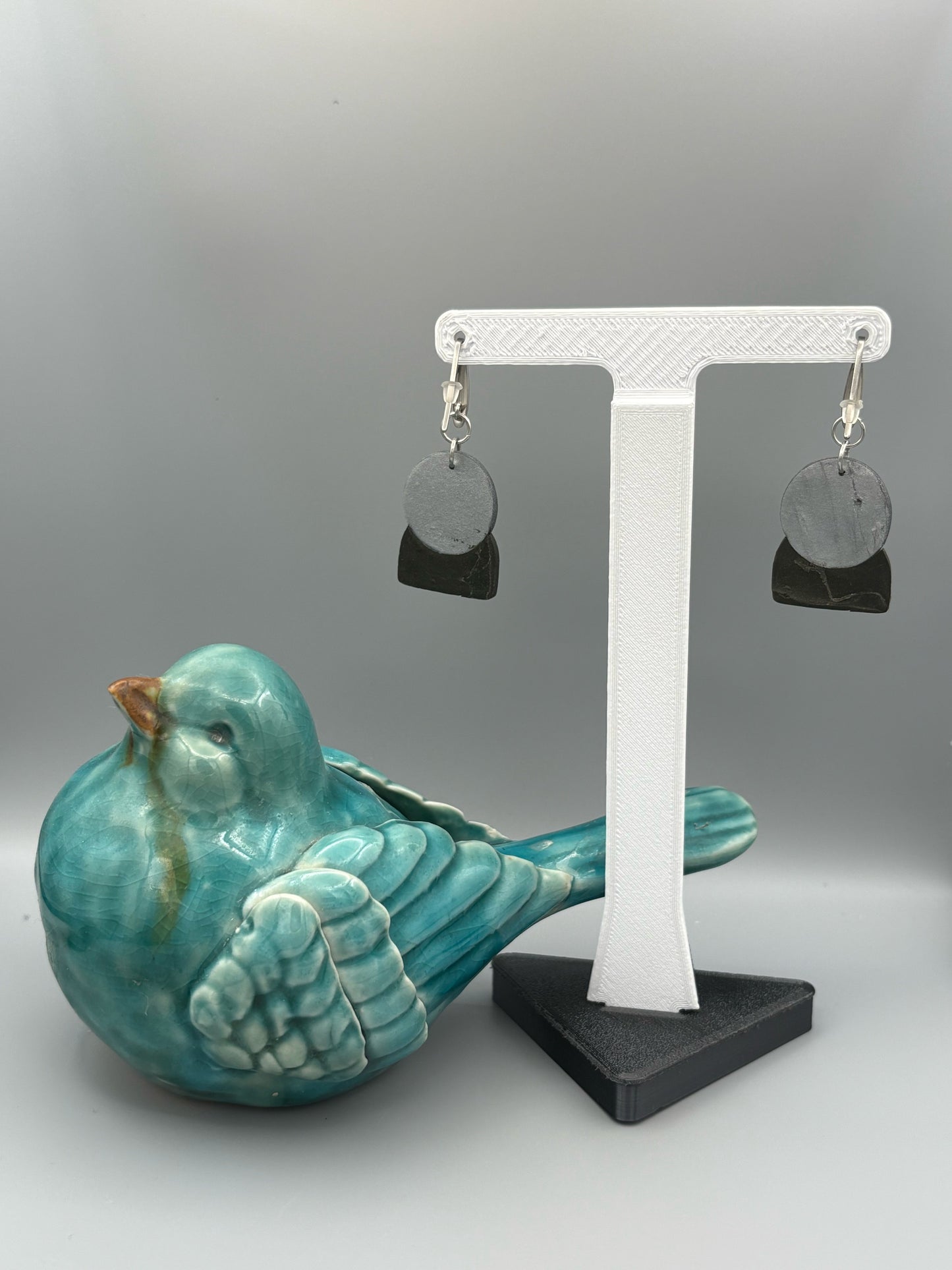 Crystal Ball Dangle Earrings - handcrafted polymer clay earrings by Lakeside Clay