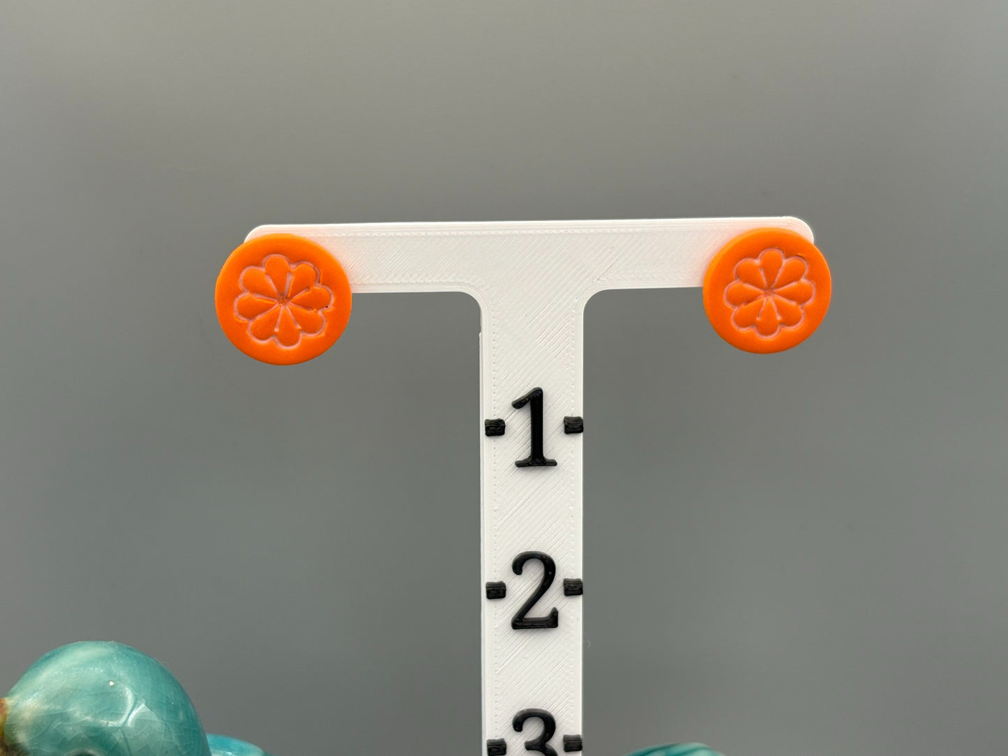 Orange Slice Stud Earrings - handcrafted polymer clay earrings by Lakeside Clay