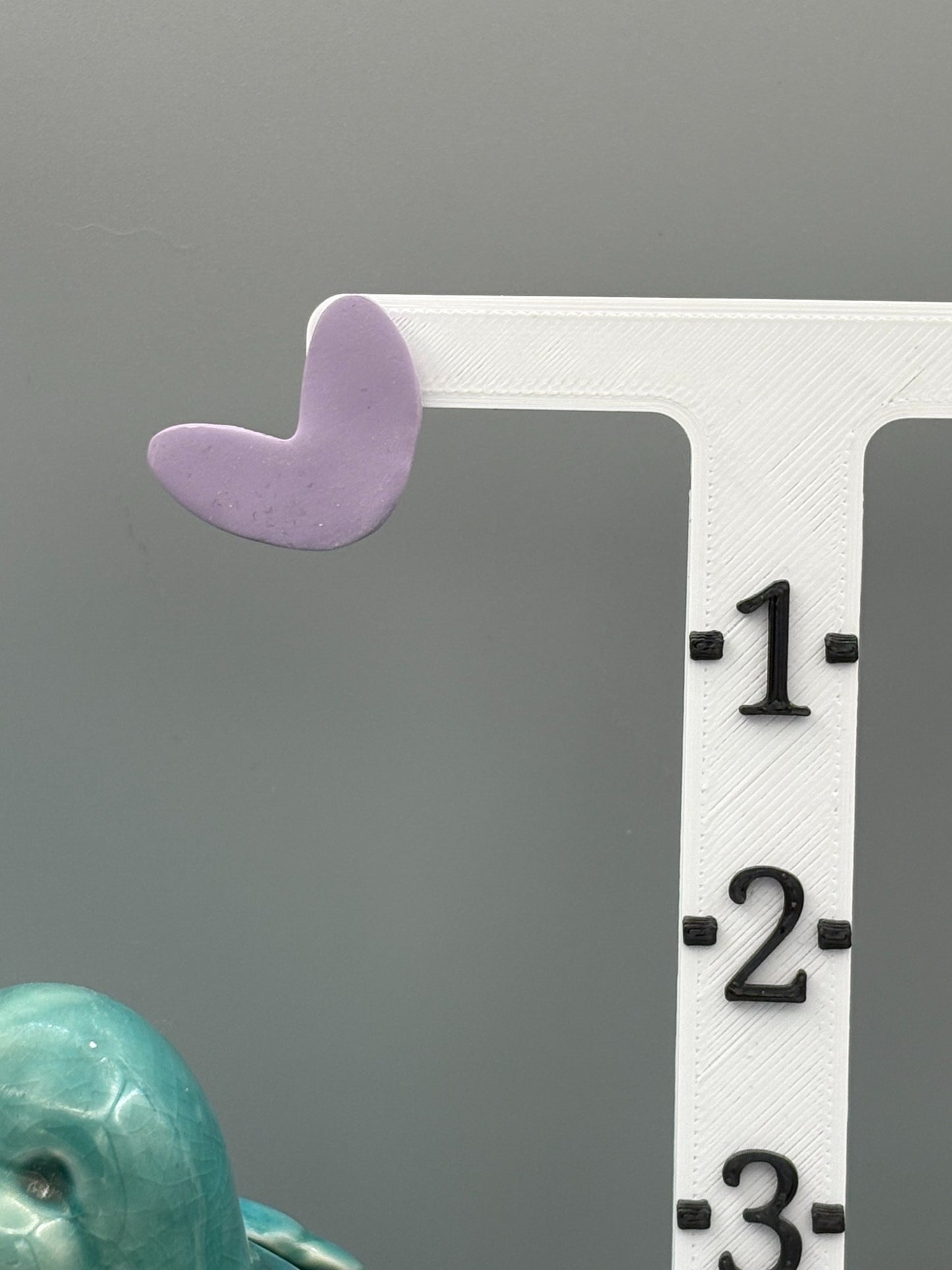 Lilac Curve Stud Earrings - handcrafted polymer clay earrings by Lakeside Clay