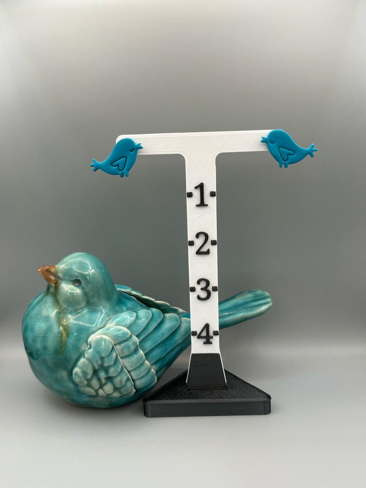 Teal Love Bird Stud Earrings - handcrafted polymer clay earrings by Lakeside Clay