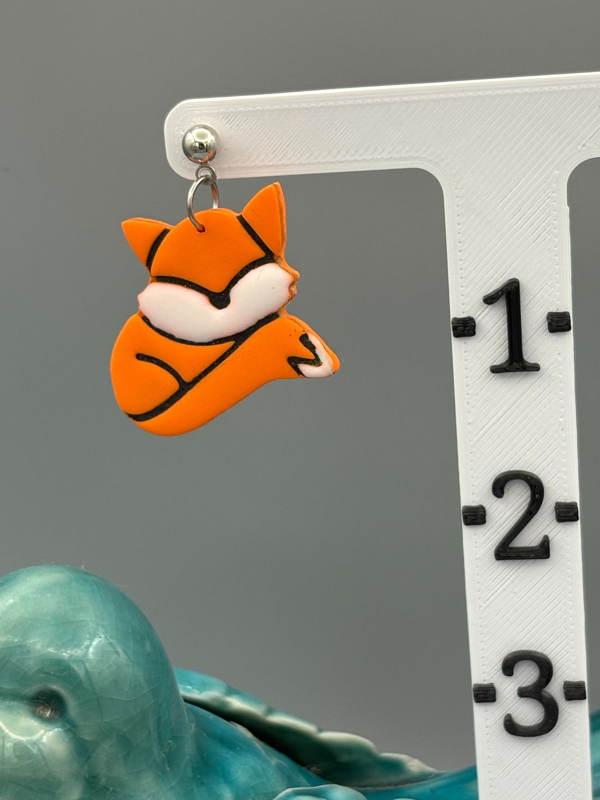 Fox Dangle Earrings - handcrafted polymer clay earrings by Lakeside Clay