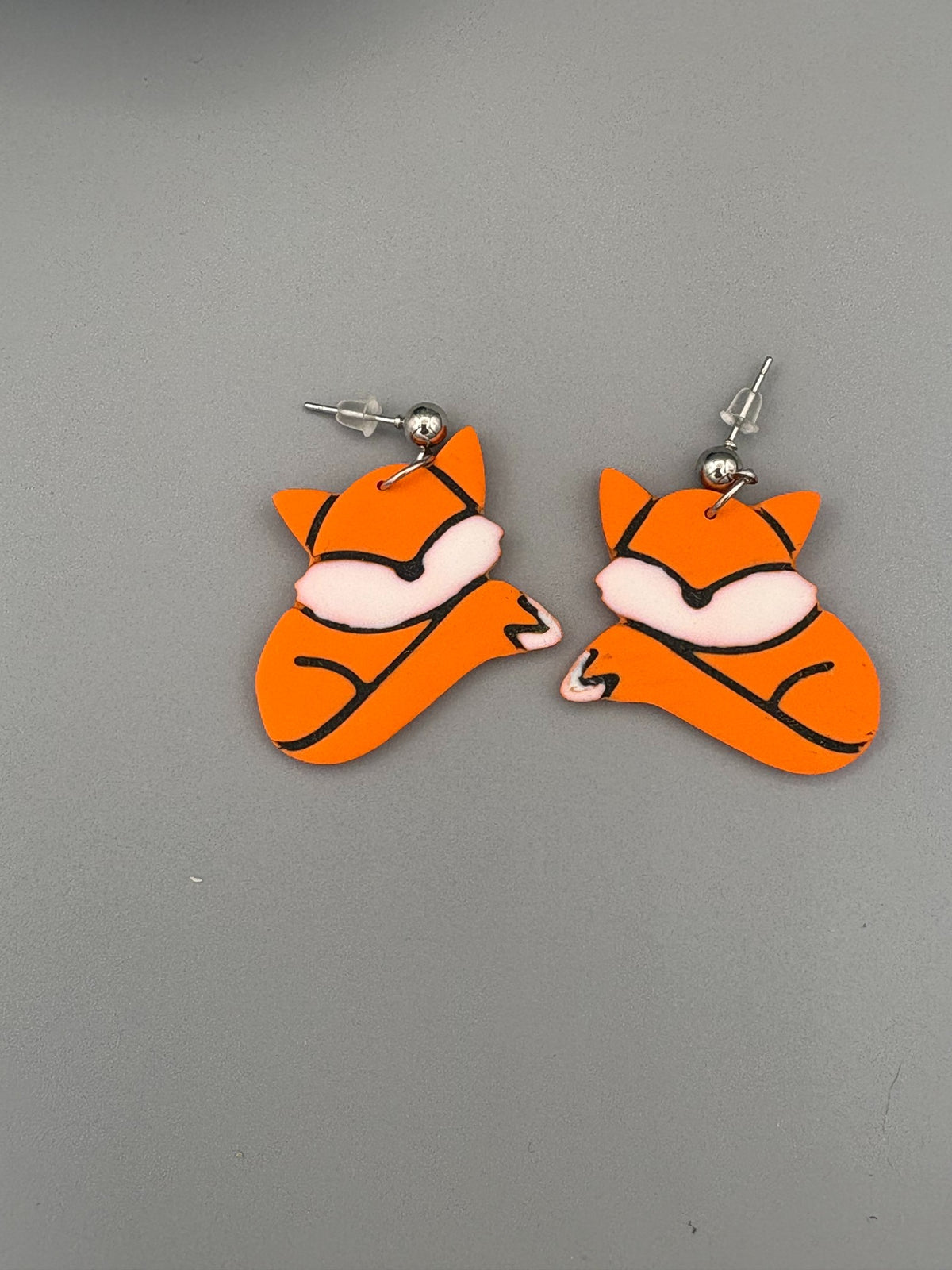 Fox Dangle Earrings - handcrafted polymer clay earrings by Lakeside Clay