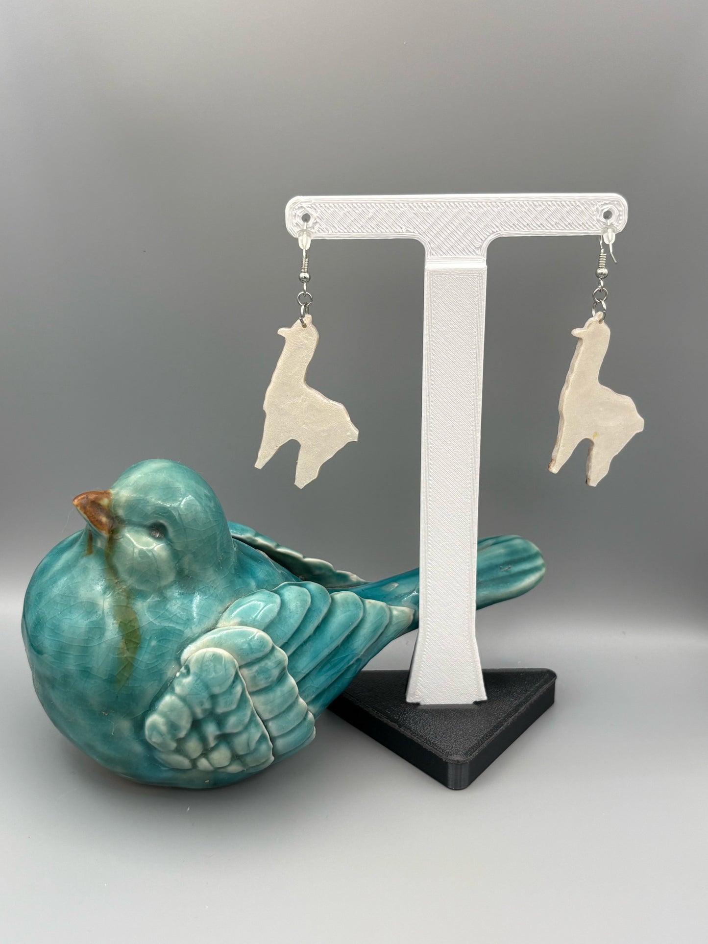Llama Dangle Earrings - handcrafted polymer clay earrings by Lakeside Clay