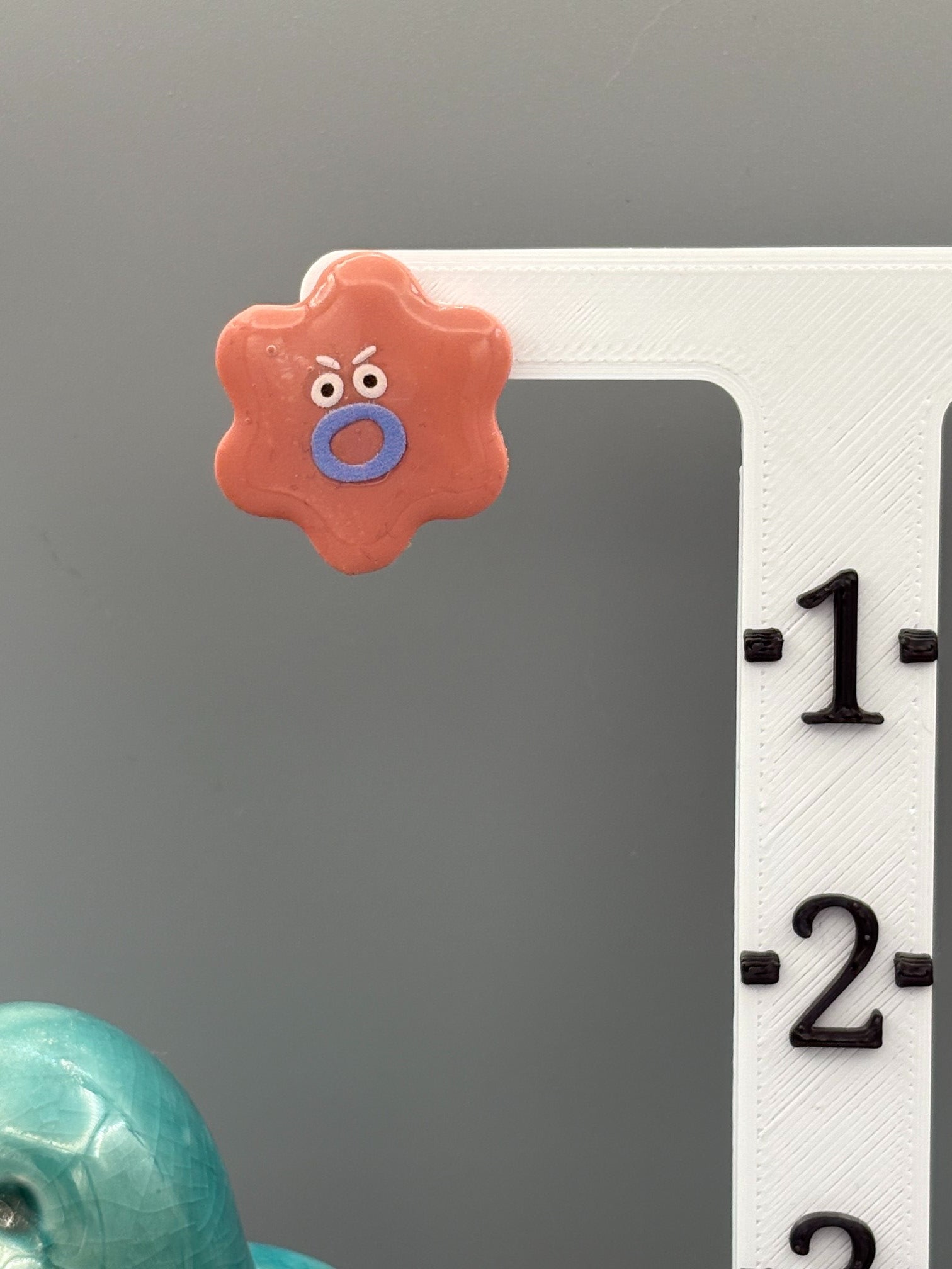 Pink Flower Funny Face Stud Earrings - handcrafted polymer clay earrings by Lakeside Clay
