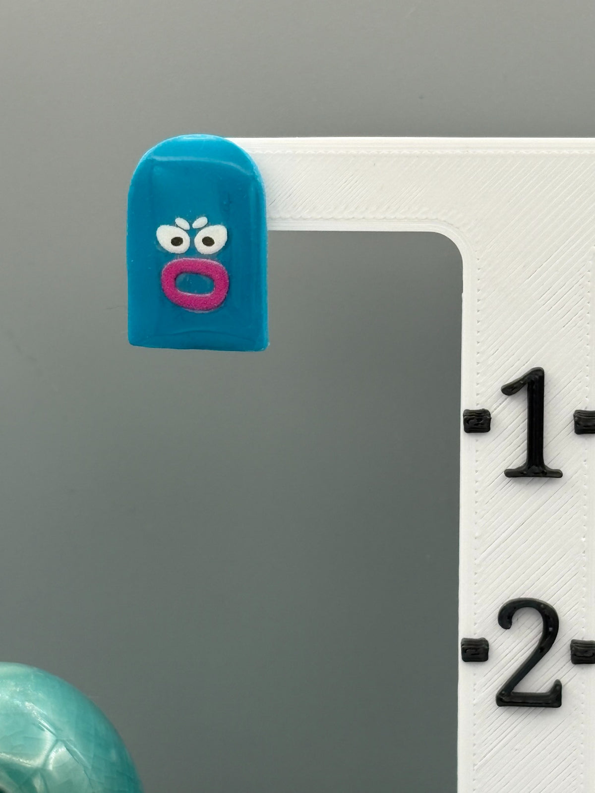 Teal Arch Funny Face Stud Earrings - handcrafted polymer clay earrings by Lakeside Clay