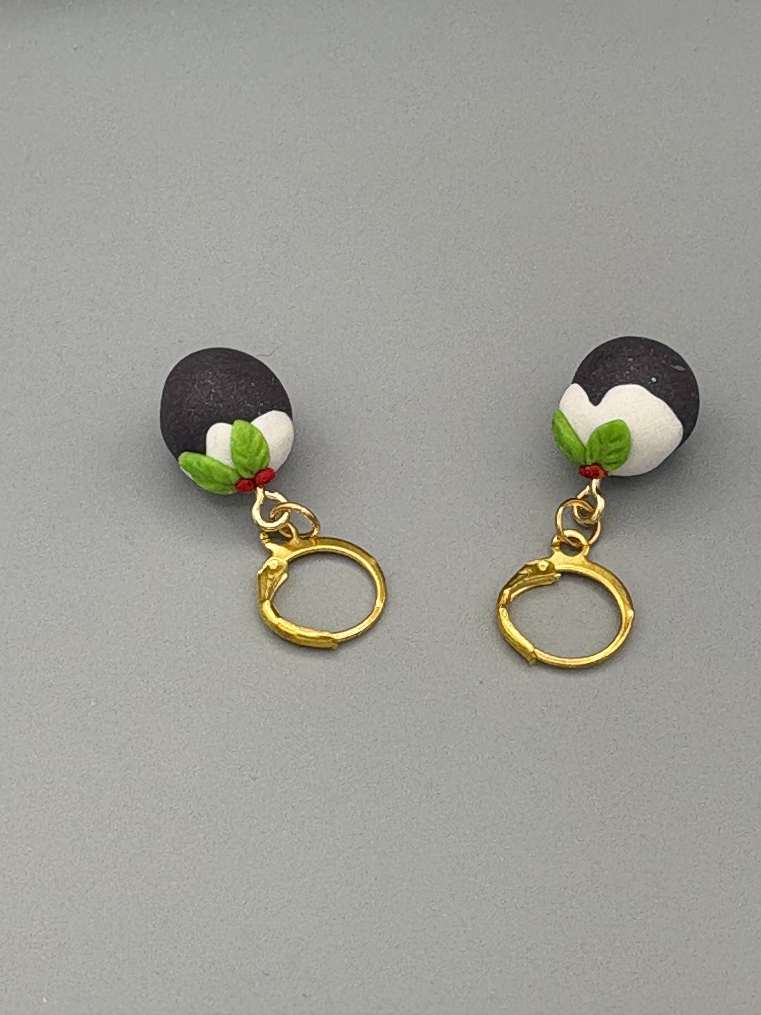 Plum Pudding Dangle Earrings - handcrafted polymer clay earrings by Lakeside Clay