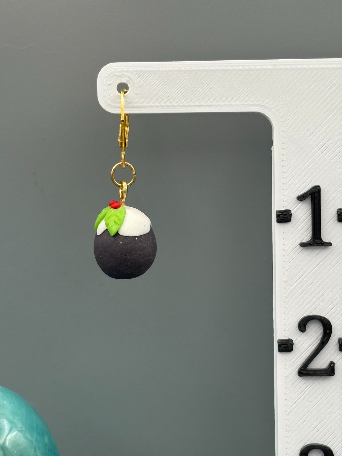 Plum Pudding Dangle Earrings - handcrafted polymer clay earrings by Lakeside Clay