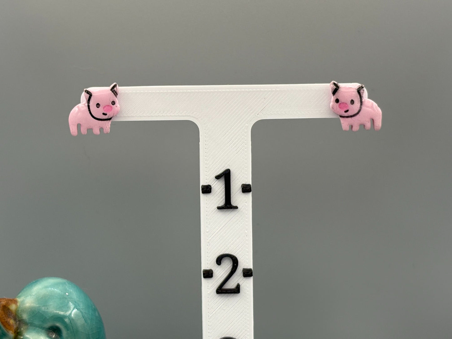 Pig Stud Earrings - handcrafted polymer clay earrings by Lakeside Clay