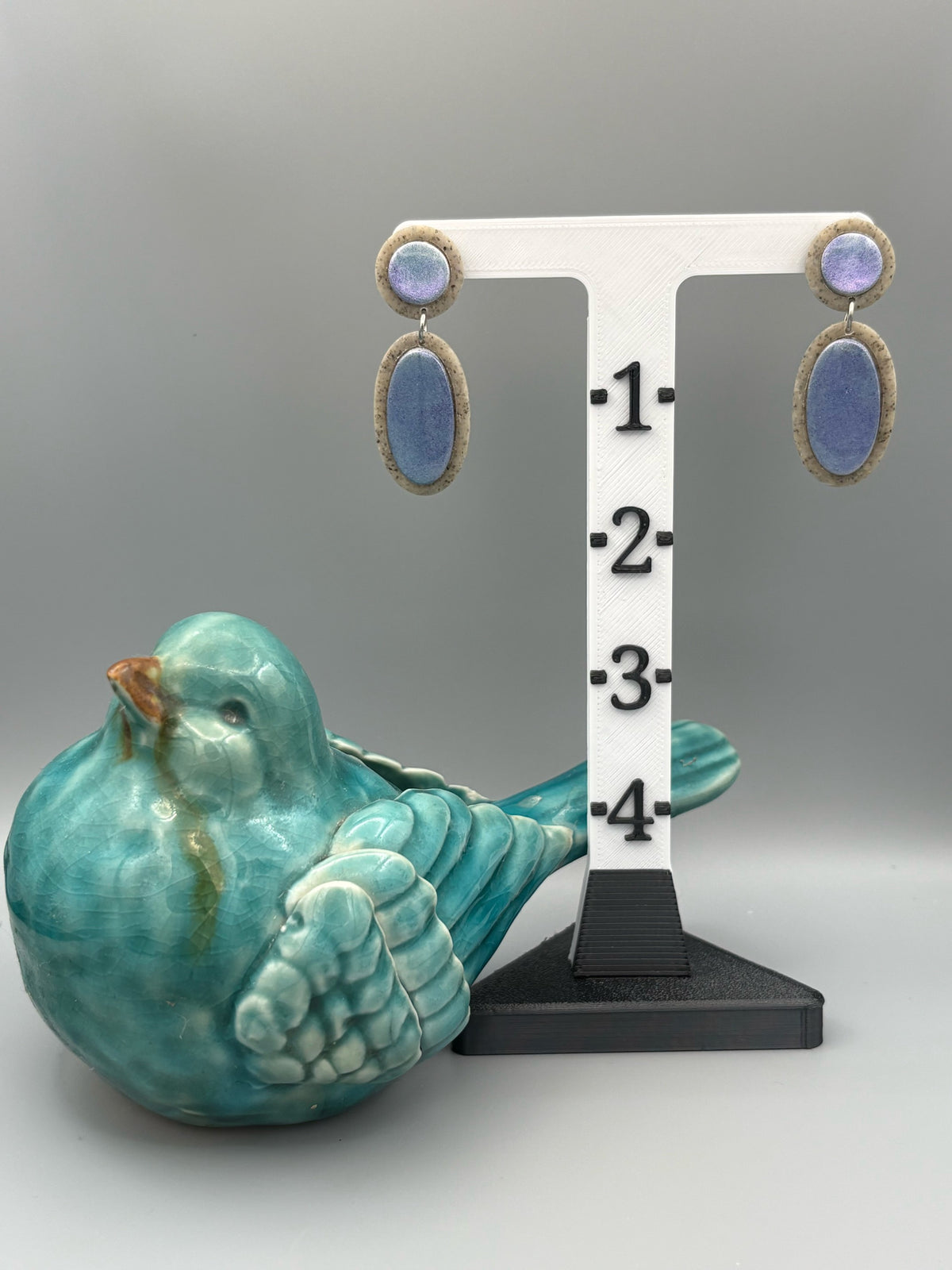 Mystic Moonlight Dangle Earrings - handcrafted polymer clay earrings by Lakeside Clay