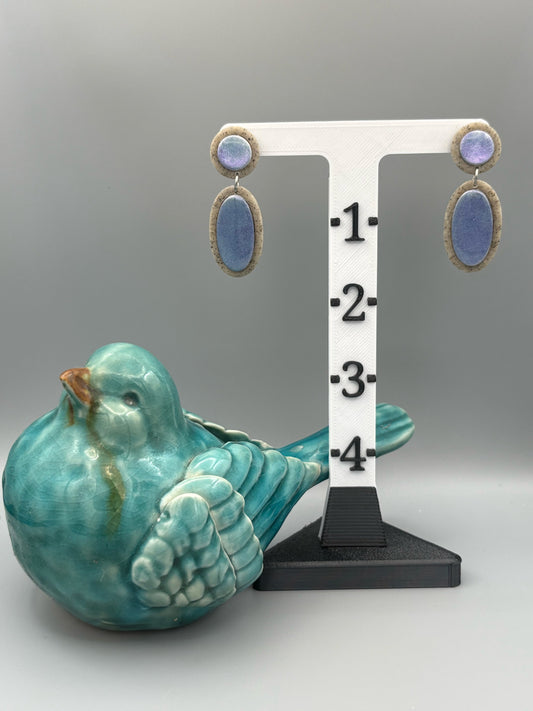 Mystic Moonlight Dangle Earrings - handcrafted polymer clay earrings by Lakeside Clay