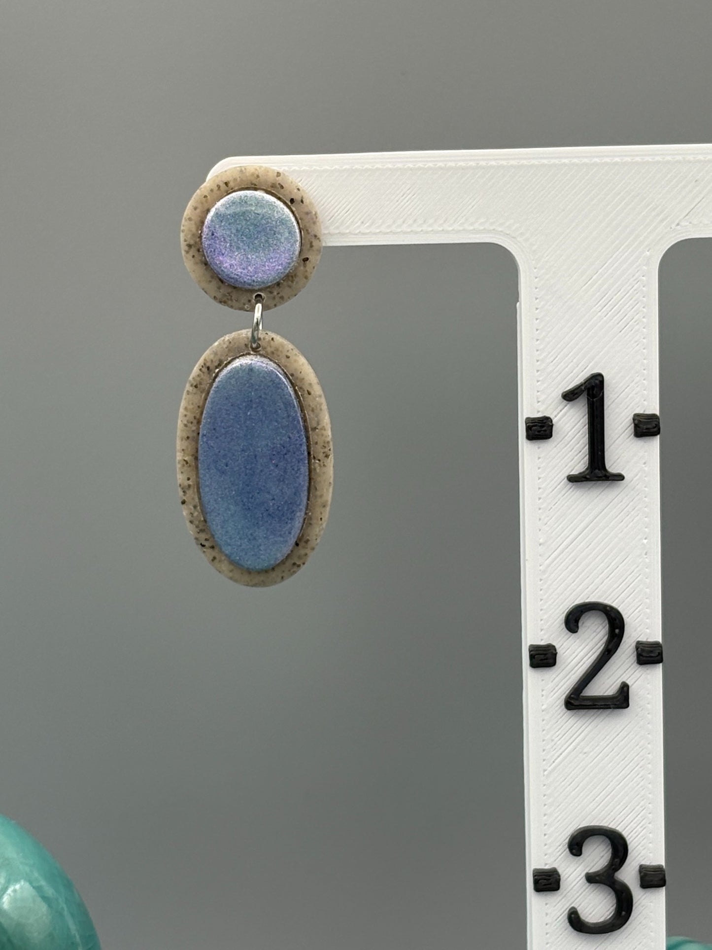 Mystic Moonlight Dangle Earrings - handcrafted polymer clay earrings by Lakeside Clay