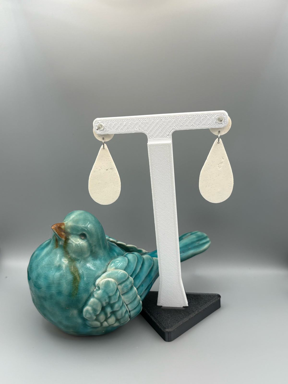 Cow Print Drop Dangle Earrings - handcrafted polymer clay earrings by Lakeside Clay