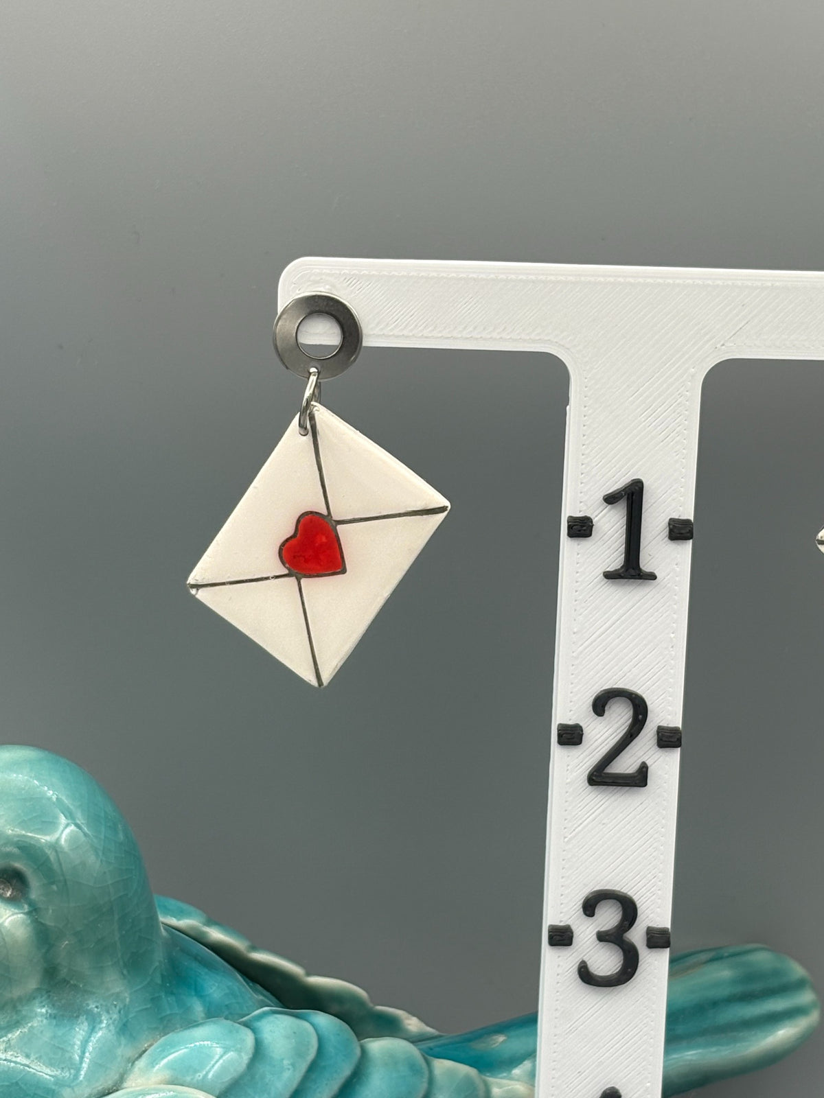 Love Letter Dangle Earrings - handcrafted polymer clay earrings by Lakeside Clay