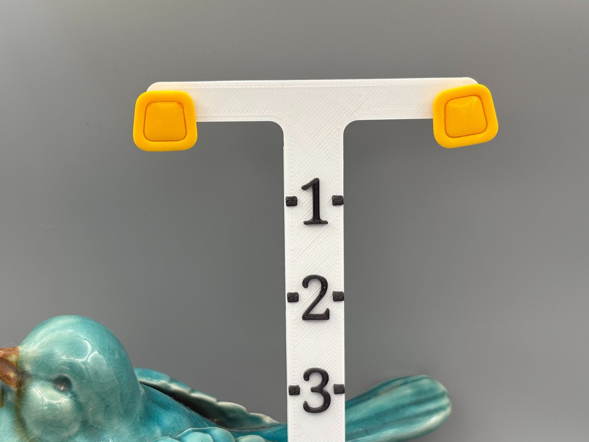Yellow Trapezoid Stud Earrings - handcrafted polymer clay earrings by Lakeside Clay