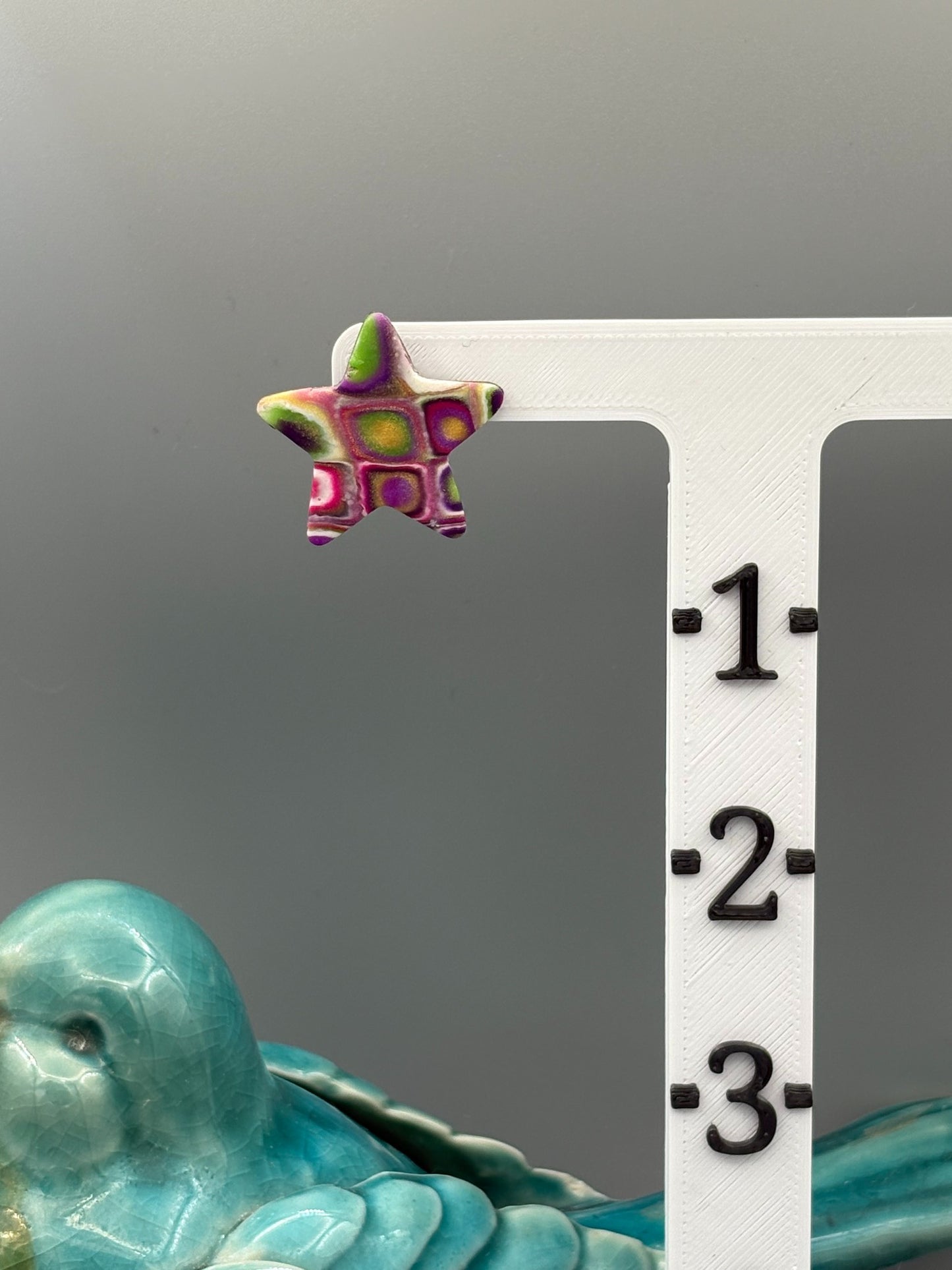 Retro Star Stud Earrings - handcrafted polymer clay earrings by Lakeside Clay