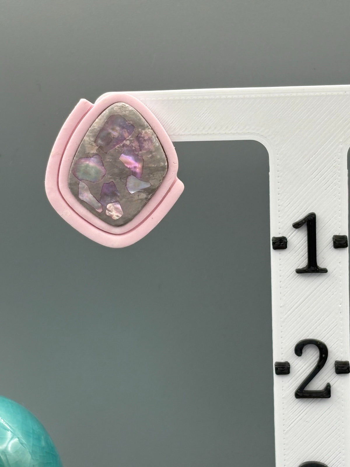 Pink Tidal Fragments Framed Stud Earrings