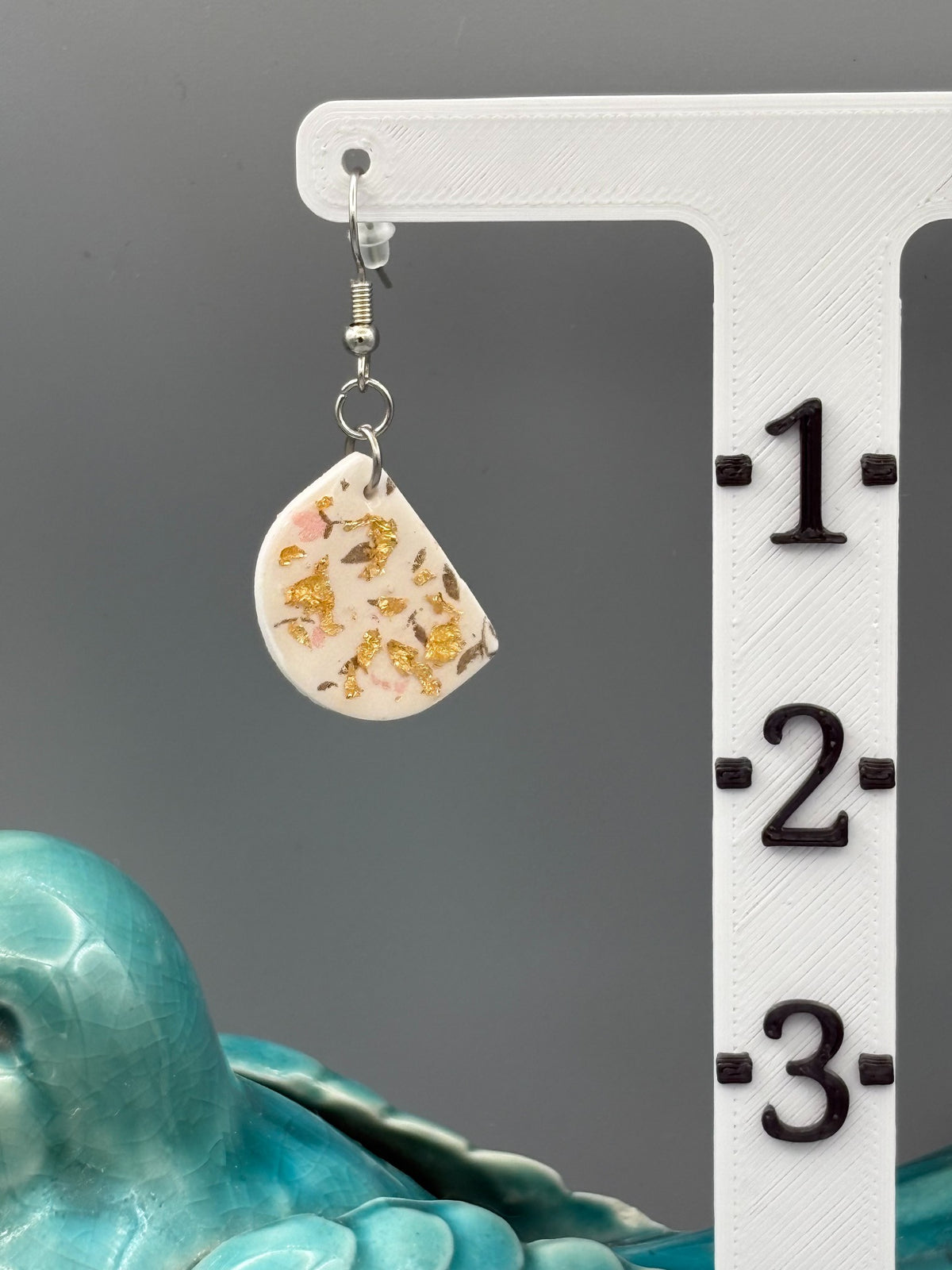Blush & Gold Foil Dangle Earrings
