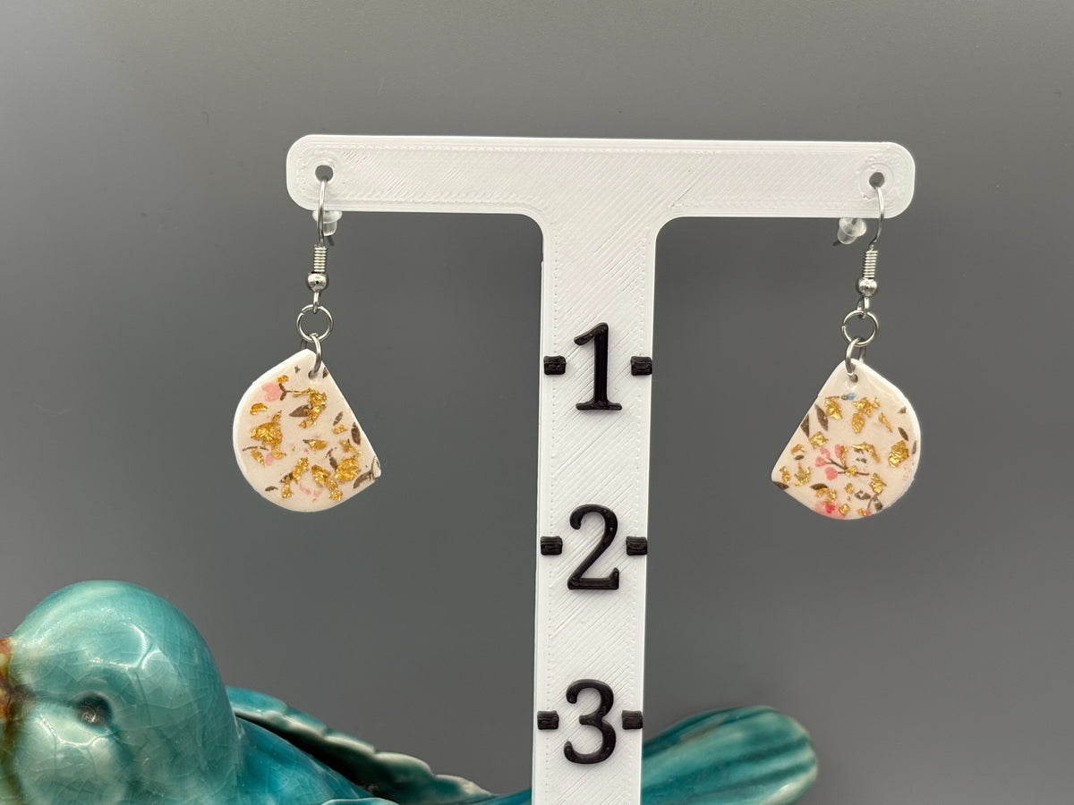 Blush & Gold Foil Dangle Earrings