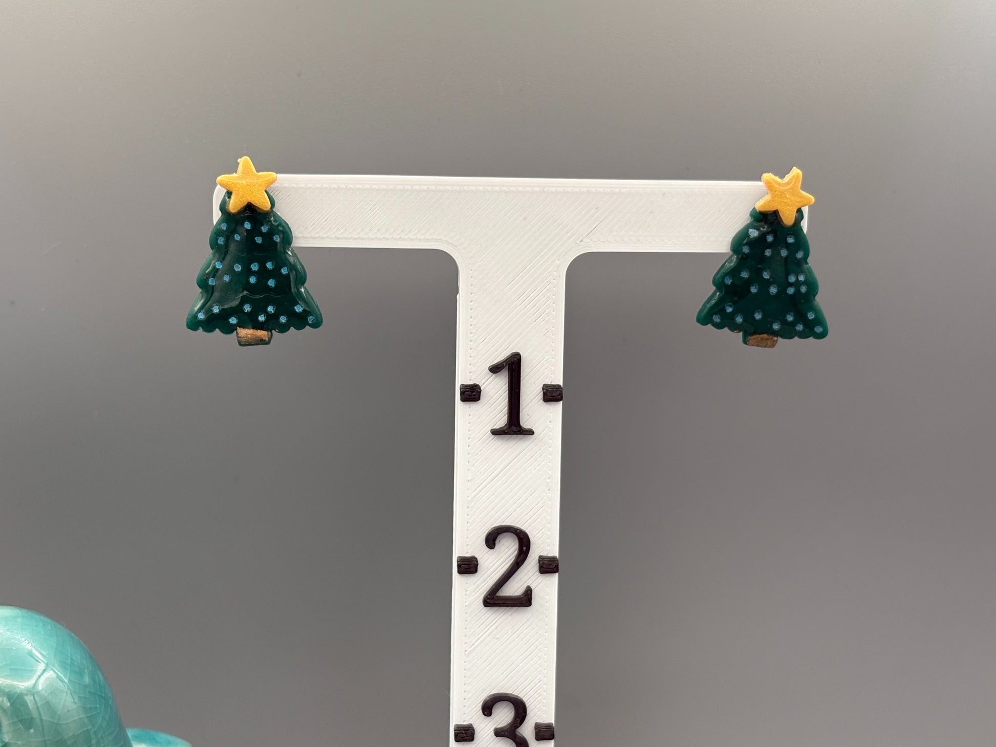 Christmas Tree Stud Earrings - handcrafted polymer clay earrings by Lakeside Clay