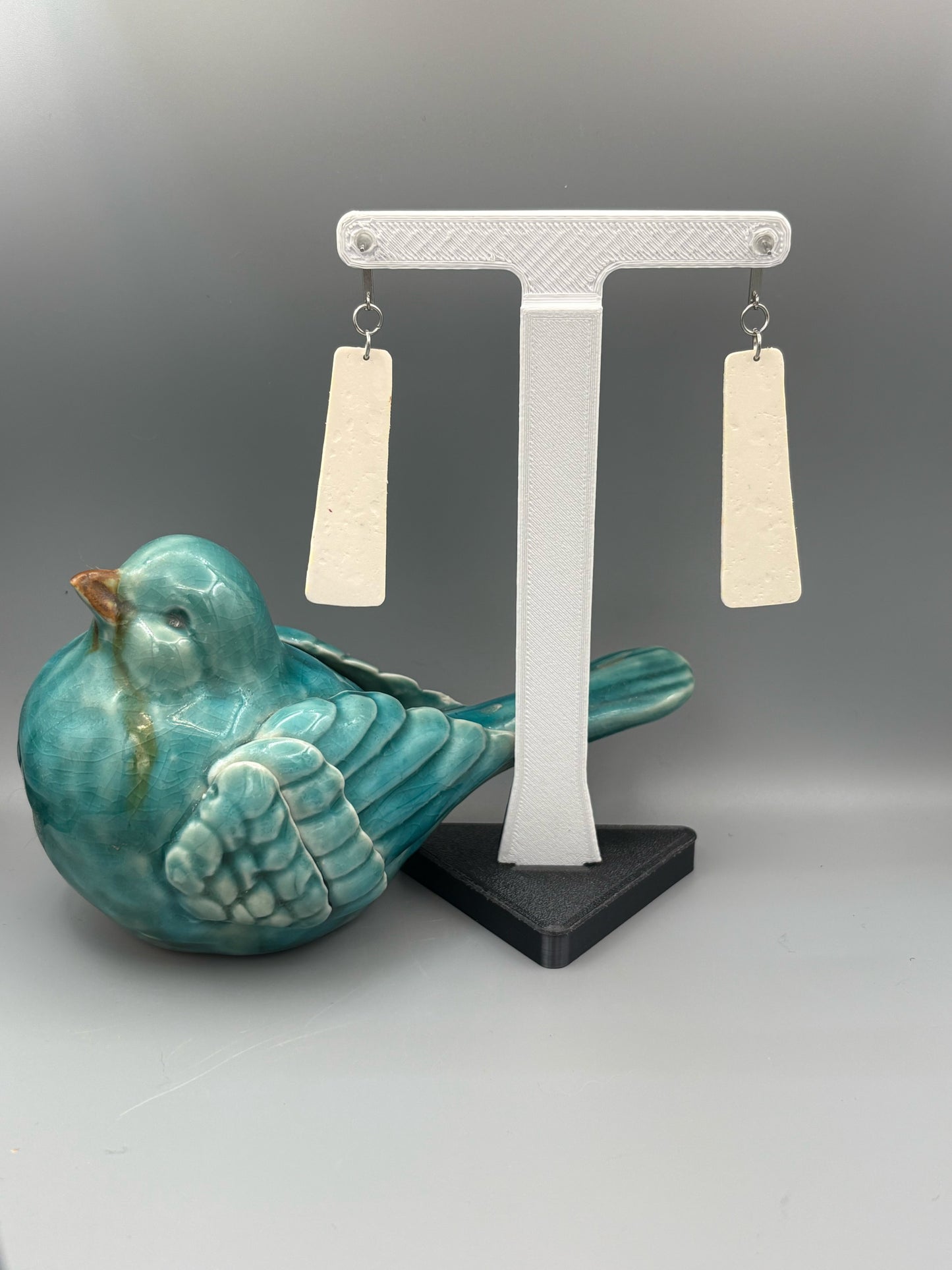 Holiday Pattern Bar Dangle Earrings - handcrafted polymer clay earrings by Lakeside Clay