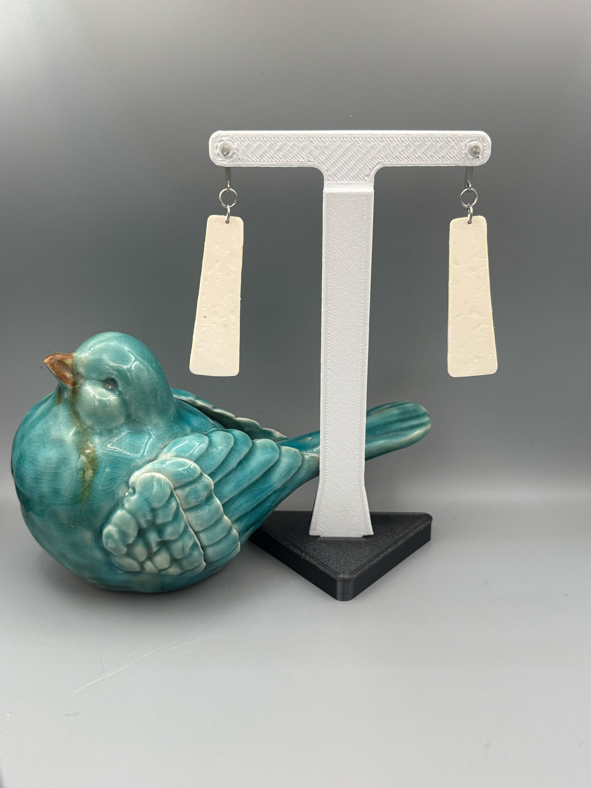 Holiday Pattern Bar Dangle Earrings - handcrafted polymer clay earrings by Lakeside Clay