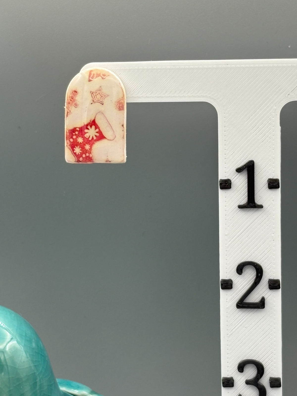 Red & White Christmas Arch Stud Earrings - handcrafted polymer clay earrings by Lakeside Clay