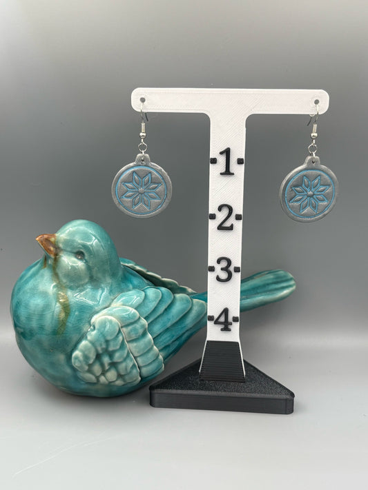 Silver & Blue Bauble Dangle Earrings - handcrafted polymer clay earrings by Lakeside Clay