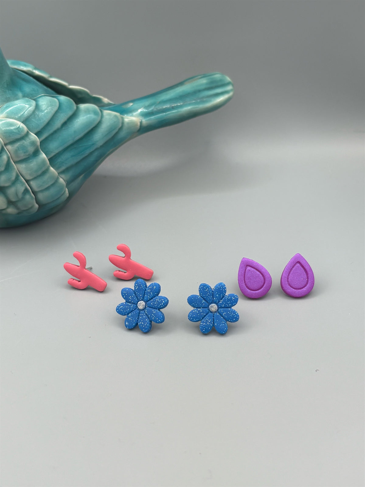 Boucles d'oreilles clous Fleurs, Gouttes, Cactus