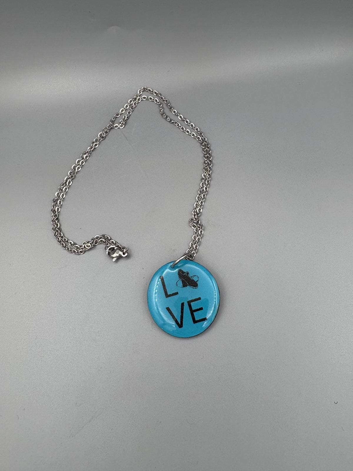 Blue Love Tap Circle Necklace