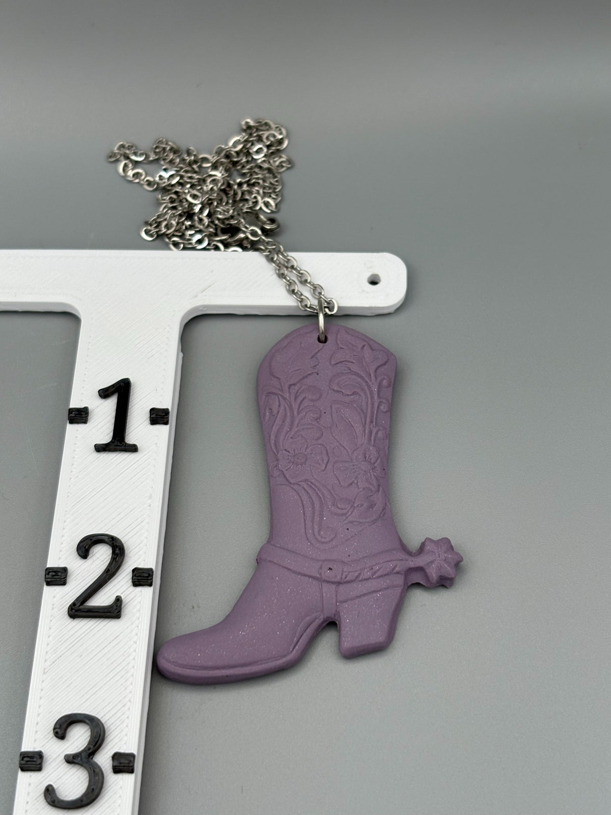 Lilac Cowboy Boot Necklace