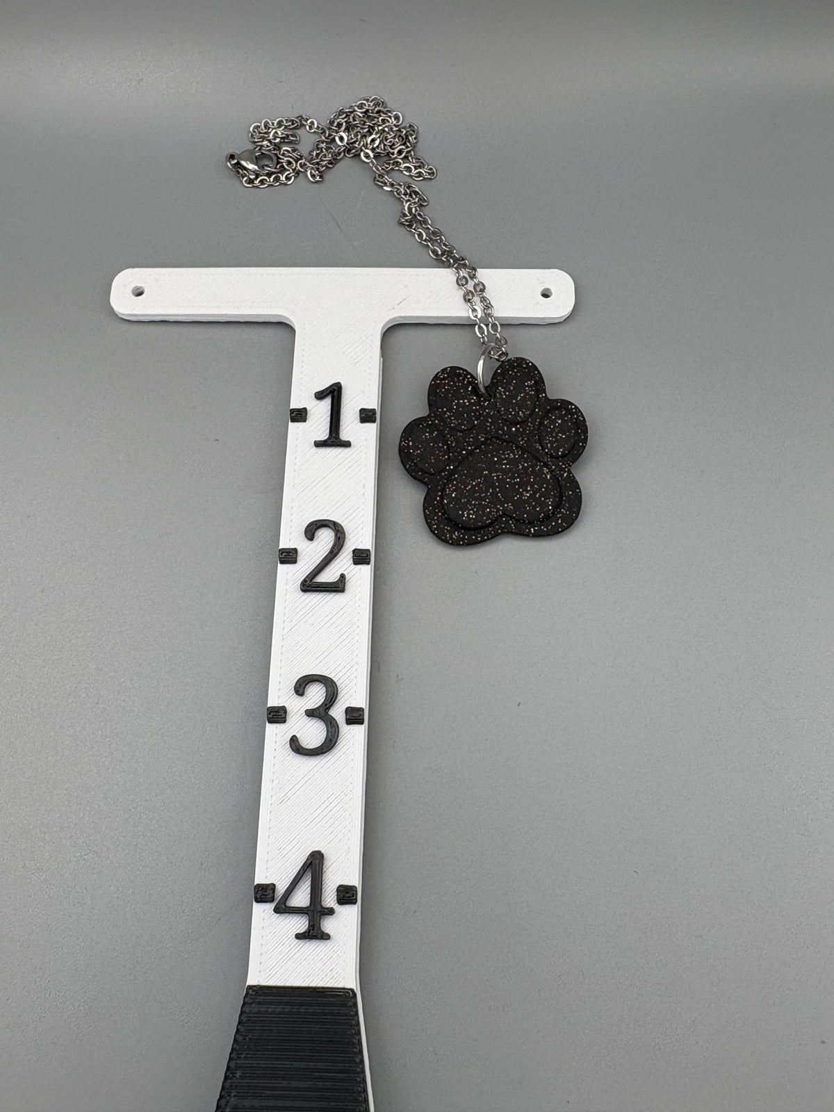 Sparkly Black Paw Print Necklace