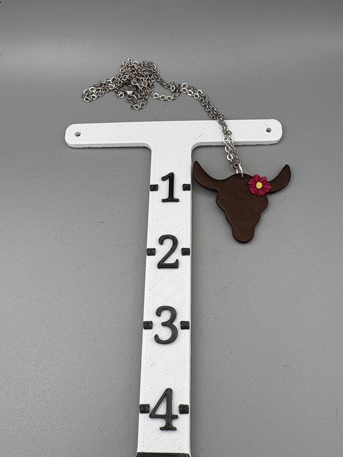 Steer with Magenta Flower Necklace