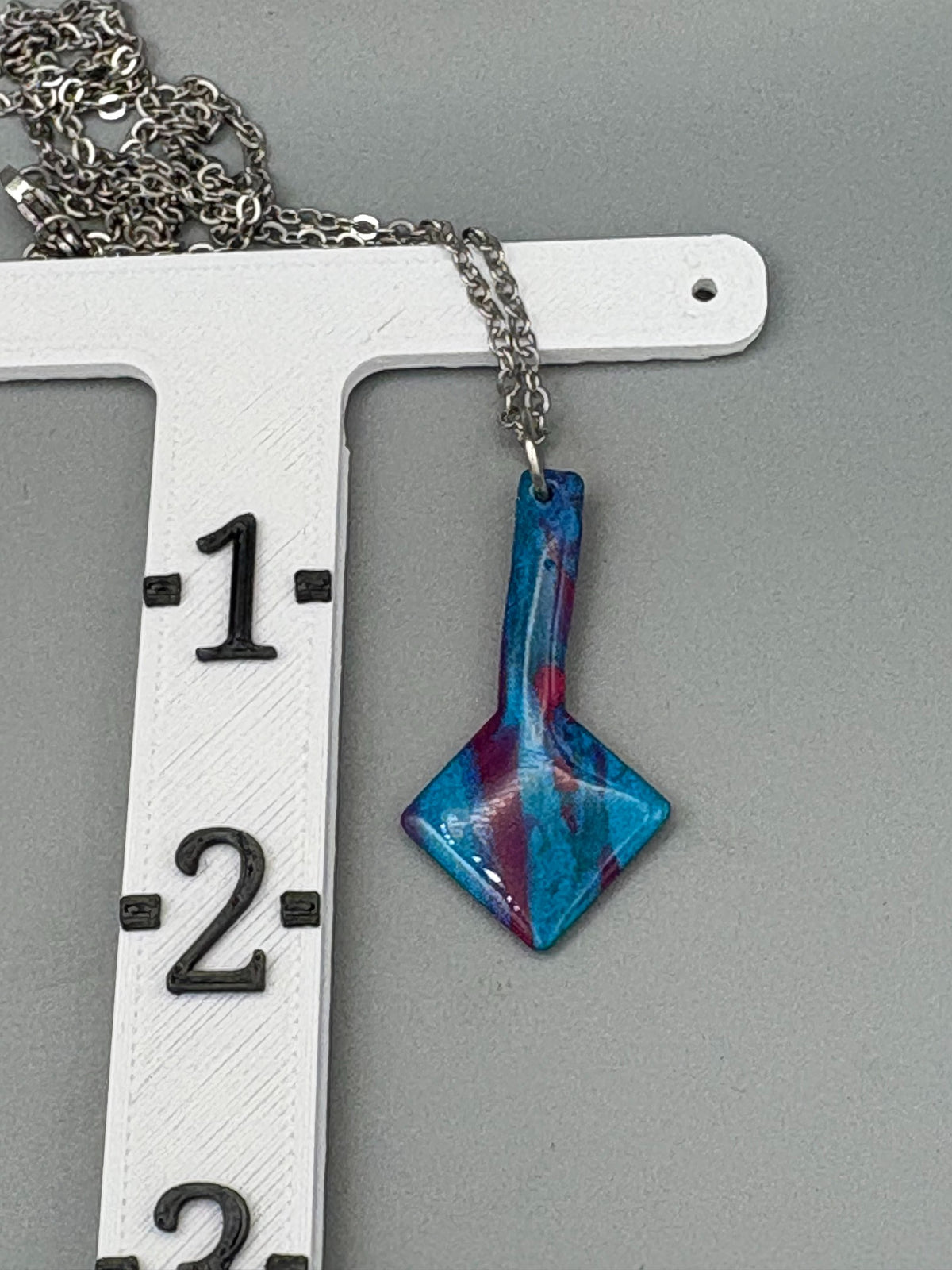 Blue & Purple Diamond Drop Necklaces